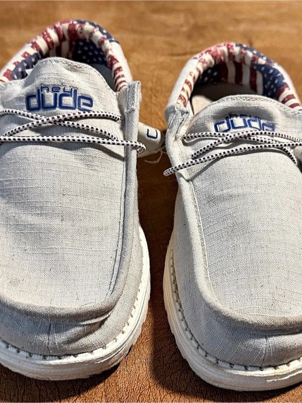 Hey Dude Wally Offwhite Patriotic Sneakers US 7